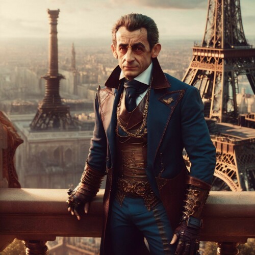 20221208191924 4bdfc29c SD2.1 768 v ema 458689233 Portrait of Nicolas Sarkozy France in a steampunk 