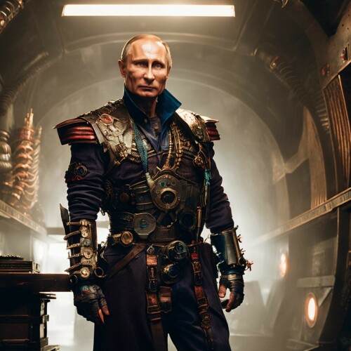 20221208145124 4bdfc29c SD2.1 768 v ema 2649157631 Close portrait of Vladimir Putin, in a (steampunk