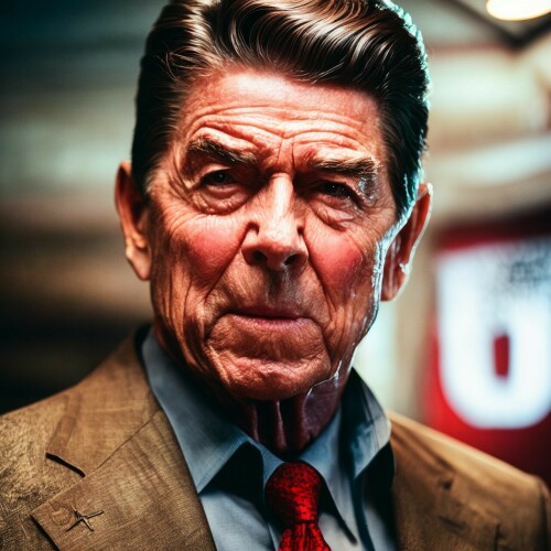 20221208113348 4bdfc29c SD2.1 768 v ema 50827939 Ronald Reagan, the head of state (man 1.3) in an il