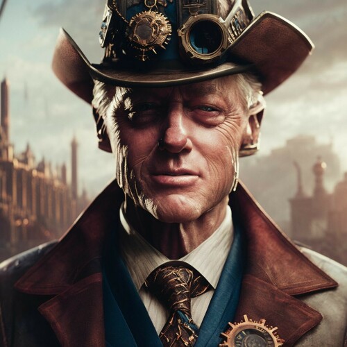 20221208200348 4bdfc29c SD2.1 768 v ema 1375993960 Portrait of Bill Clinton (USA 0.9) in a steampunk