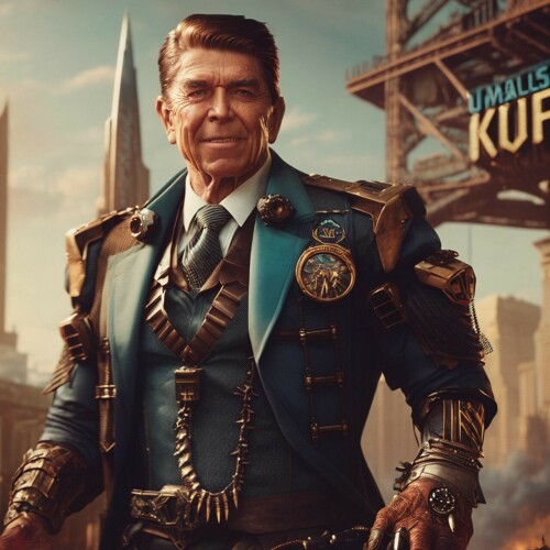 20221208191450 4bdfc29c SD2.1 768 v ema 458689212 Portrait of Ronald Reagan (USA 0.9) in a steampunk