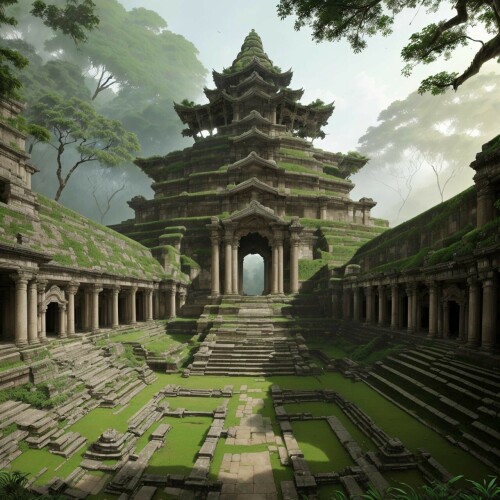 00146 Experience70 2388309446 (Masterpiece), (breathtaking), Ancient Asian city ruins in the Amazon 