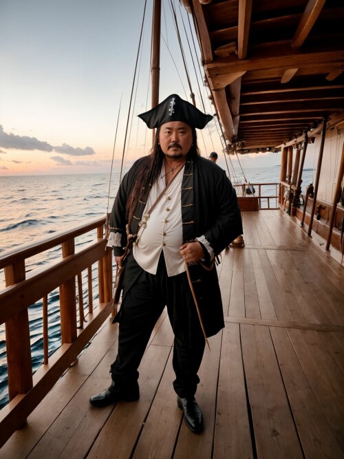 00868 RealisticVision13 1222033192 RAW photo, (Chow Yun fat) in a (pirate outfit), on a (pirate ship