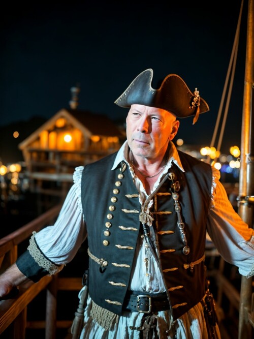 00641 RealisticVision13 308097677 RAW photo, (Bruce Willis) in a (pirate outfit), on a pirate ship, 