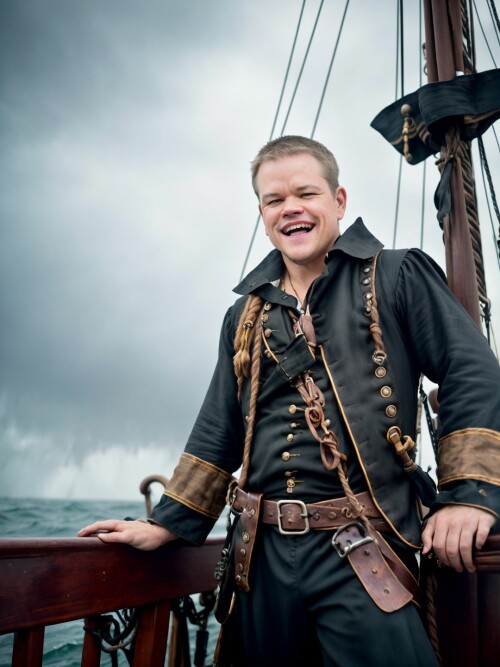 00634 RealisticVision13 308097670 RAW photo, (Matt Damon) in a (pirate outfit), on a pirate ship, br