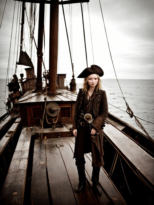 01103 Deliberate20 1877607549 RAW photo, (Emily Browning) in a (worn 1.2) ( pirate outfit), on an ol