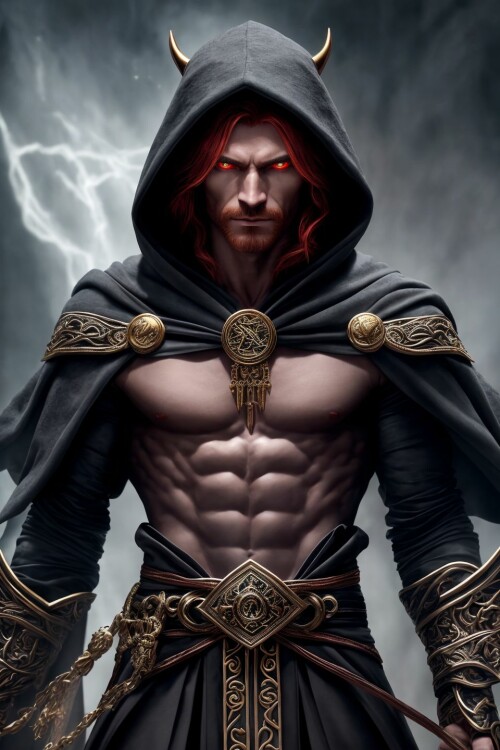 20230416233142 DungeonsNWaifus22 1880972390 muscular ugly human sorcerer, evil, demonic, dark, (dark