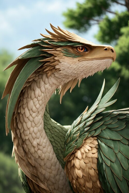 20230417095801 DungeonsNWaifus22 3079637310 a large winged green and golden Asian dragon with yellow