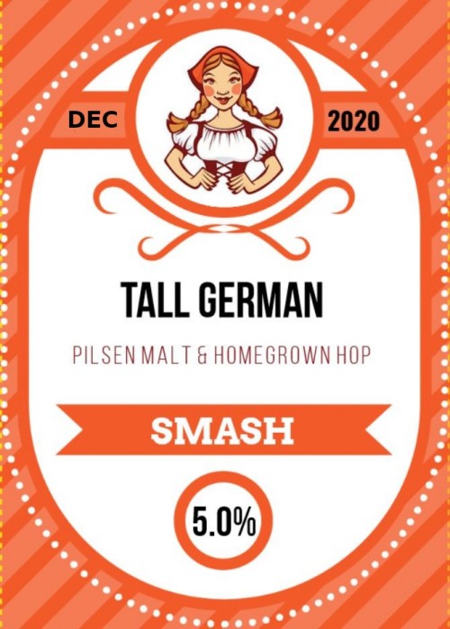Tall german beer label
